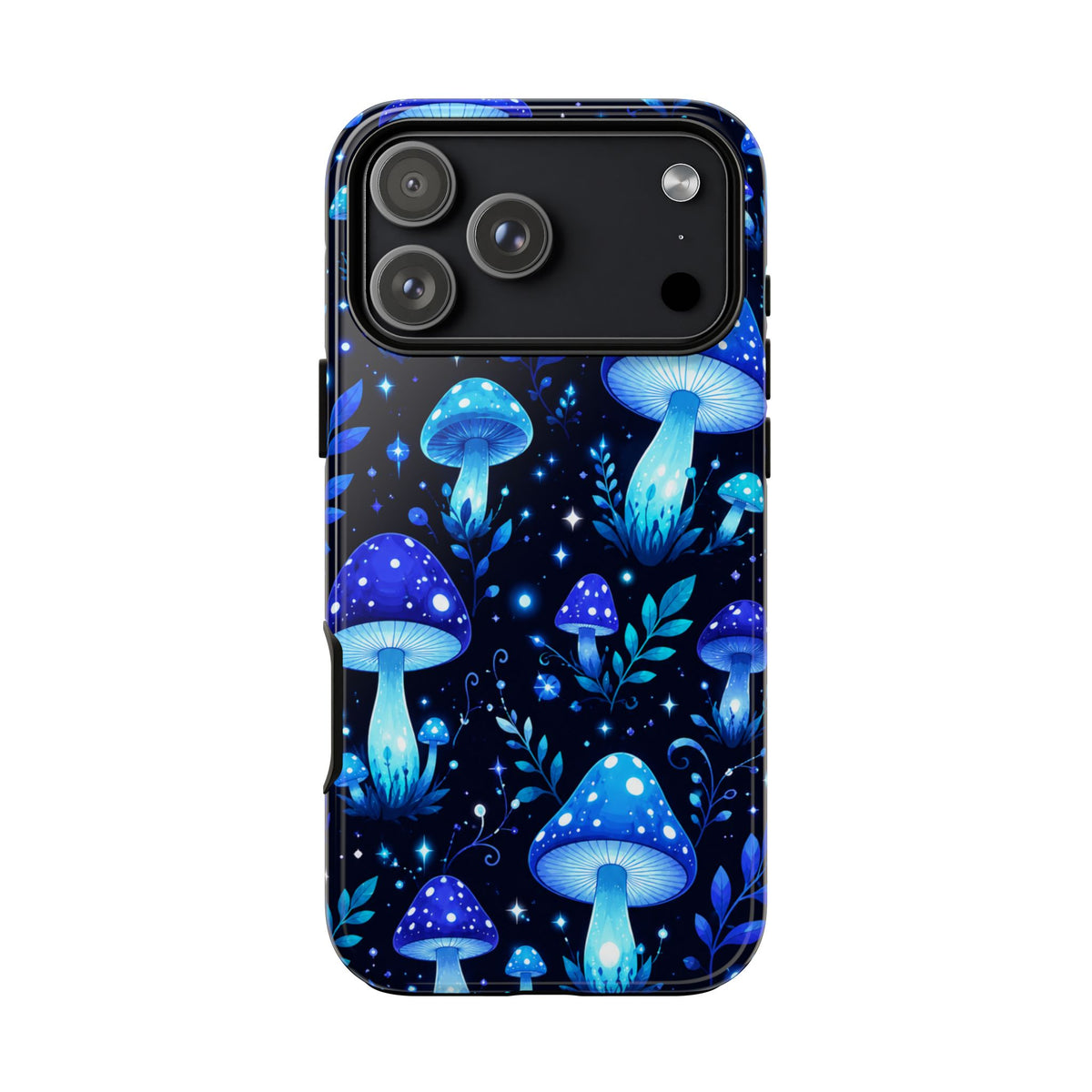 Blue Glowing Mushrooms Phone Case — Psychedelic Fungi Tough Case