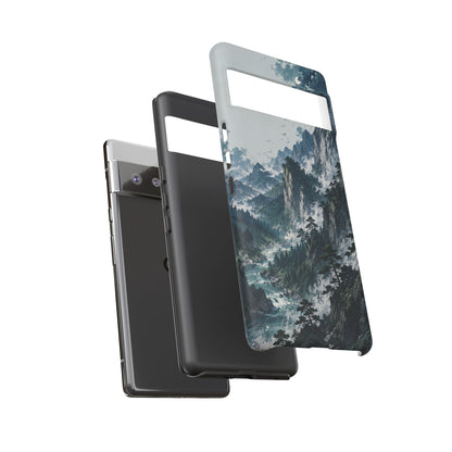 Mountain Landscape Phone Case — Misty Peaks Protective Tough Case