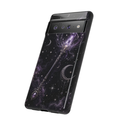 Celestial Magic Wand Phone Case — Mystic Moon & Stars Galaxy Tough Case