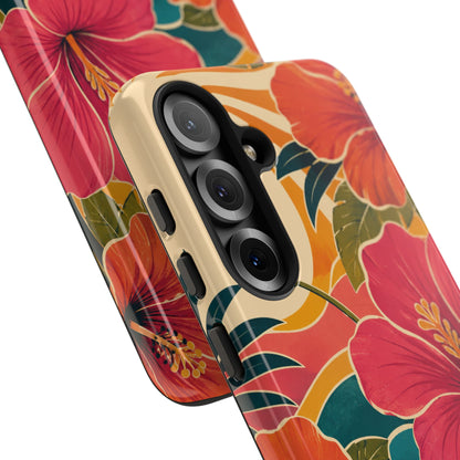 Tropical Floral Tough Phone Case — Sunset Vibes  Protective Cover