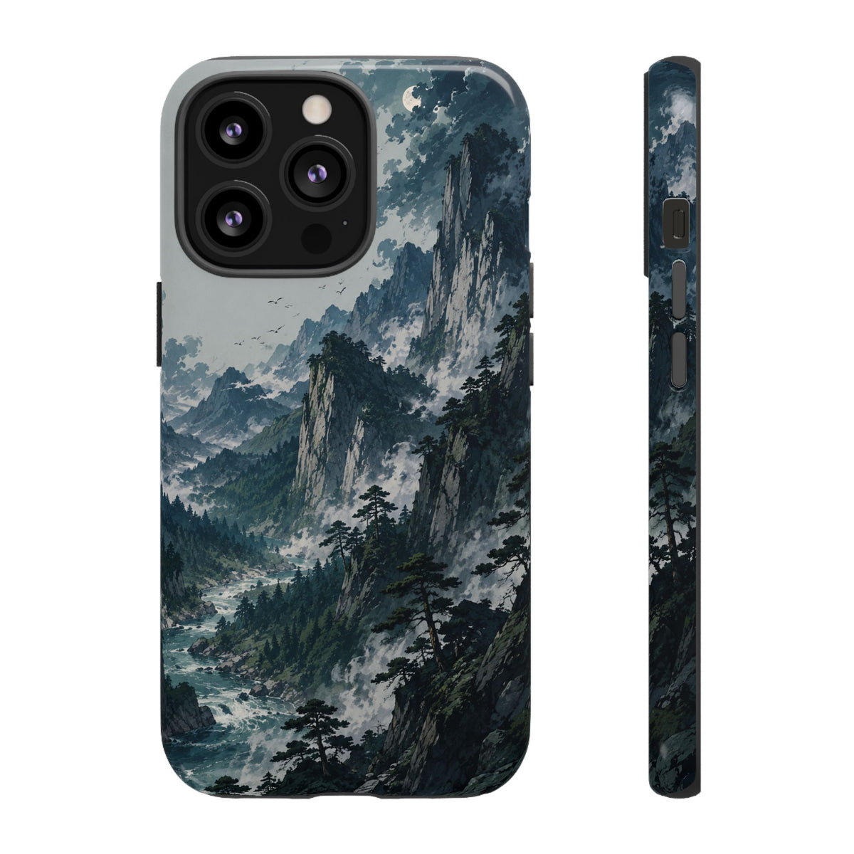 Mountain Landscape Phone Case — Misty Peaks Protective Tough Case