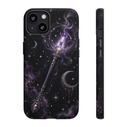 Celestial Magic Wand Phone Case — Mystic Moon & Stars Galaxy Tough Case