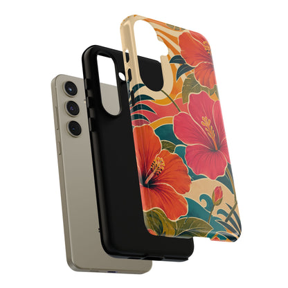 Tropical Floral Tough Phone Case — Sunset Vibes  Protective Cover