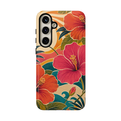 Tropical Floral Tough Phone Case — Sunset Vibes  Protective Cover