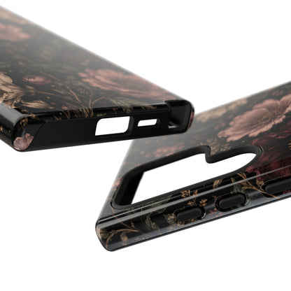 Floral Phone Case — Vintage Dark Botanical Protective Cover