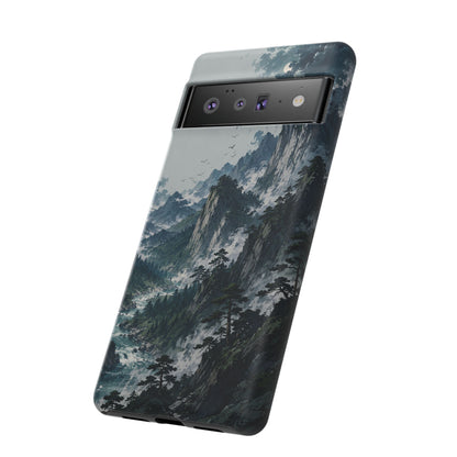 Mountain Landscape Phone Case — Misty Peaks Protective Tough Case