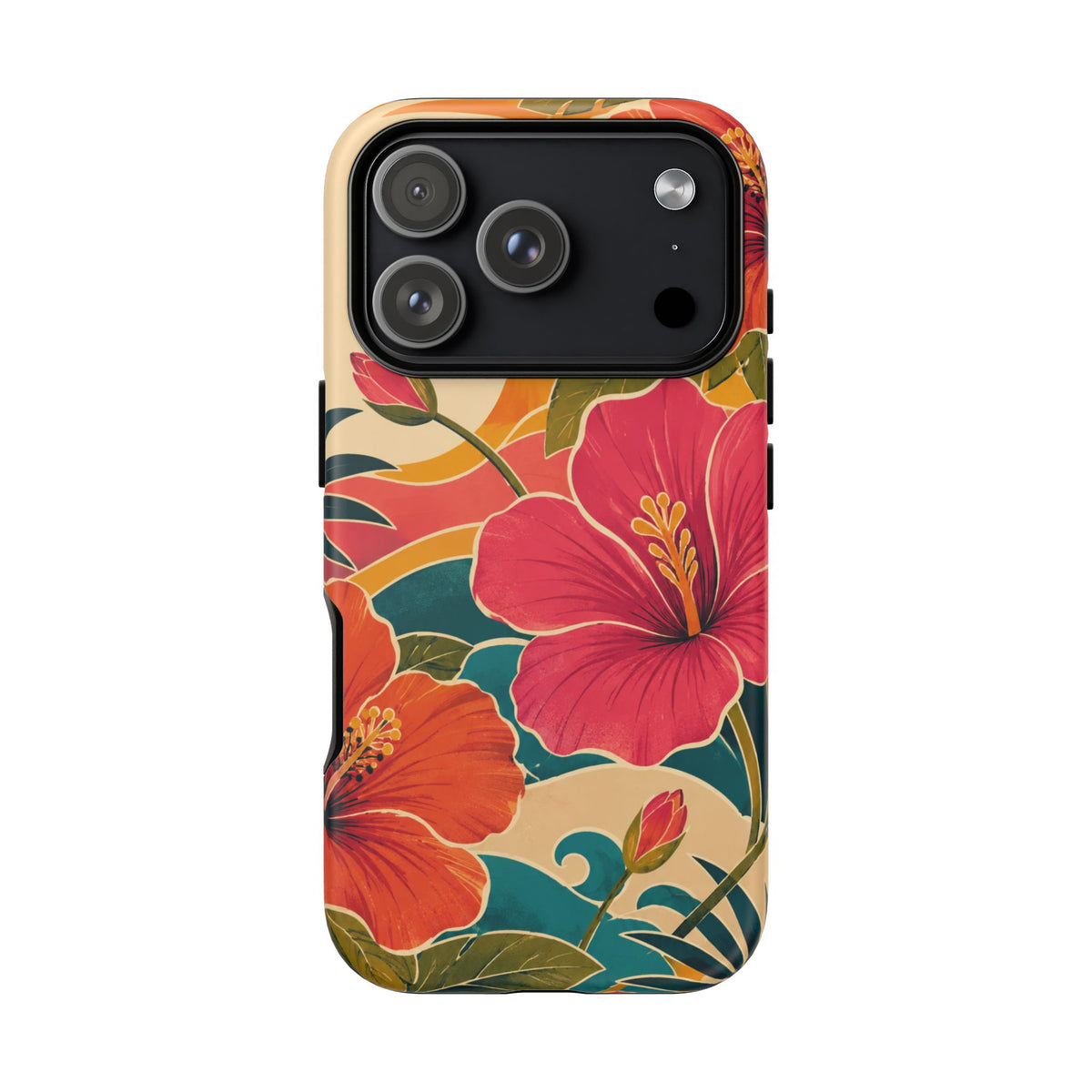 Tropical Floral Tough Phone Case — Sunset Vibes  Protective Cover