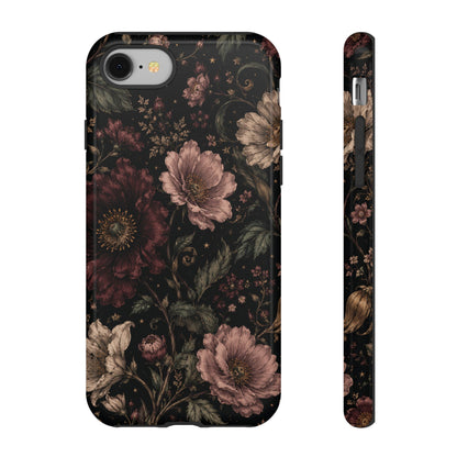 Floral Phone Case — Vintage Dark Botanical Protective Cover