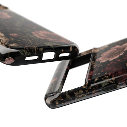 Floral Phone Case — Vintage Dark Botanical Protective Cover