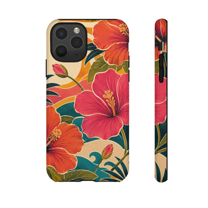 Tropical Floral Tough Phone Case — Sunset Vibes  Protective Cover