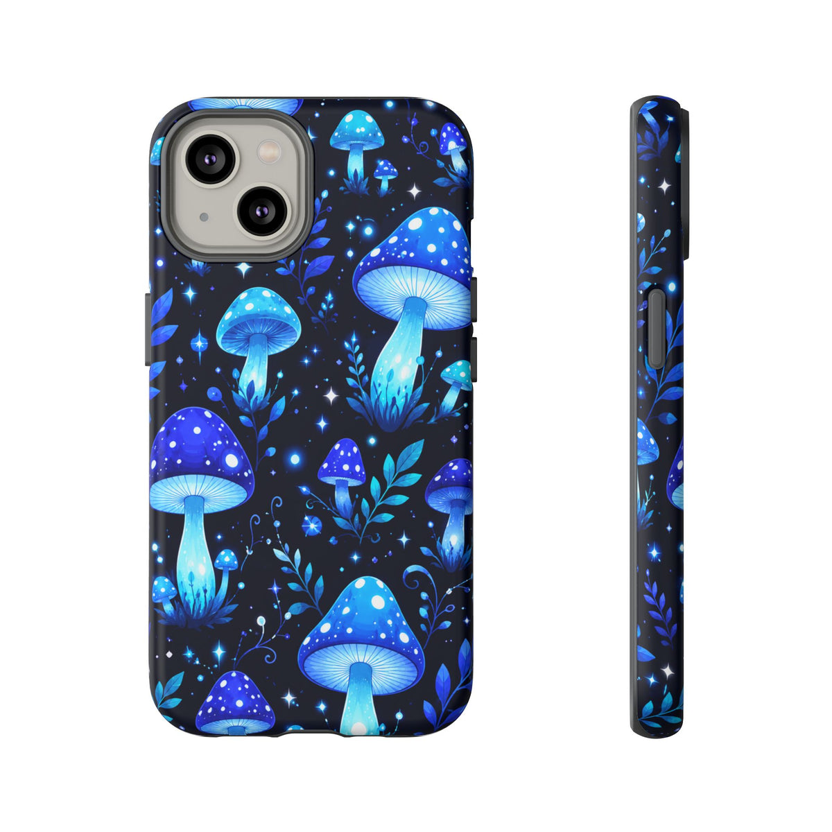 Blue Glowing Mushrooms Phone Case — Psychedelic Fungi Tough Case