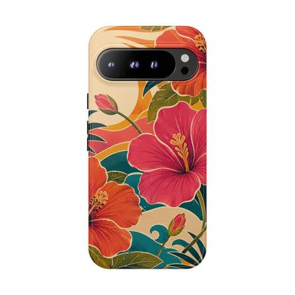 Tropical Floral Tough Phone Case — Sunset Vibes  Protective Cover