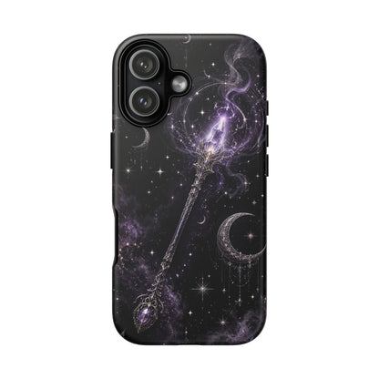 Celestial Magic Wand Phone Case — Mystic Moon & Stars Galaxy Tough Case