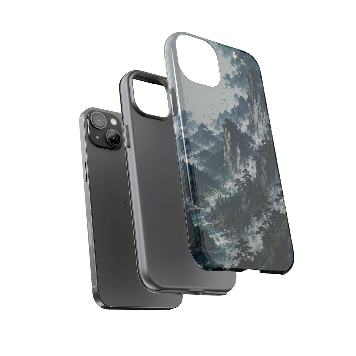 Mountain Landscape Phone Case — Misty Peaks Protective Tough Case