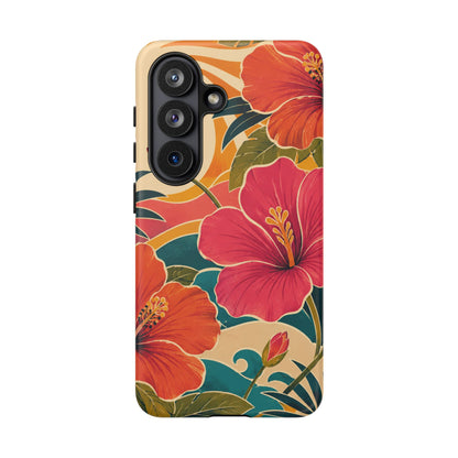 Tropical Floral Tough Phone Case — Sunset Vibes  Protective Cover