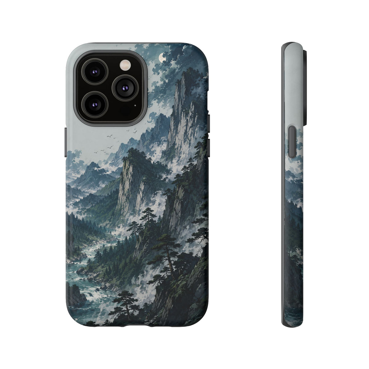 Mountain Landscape Phone Case — Misty Peaks Protective Tough Case