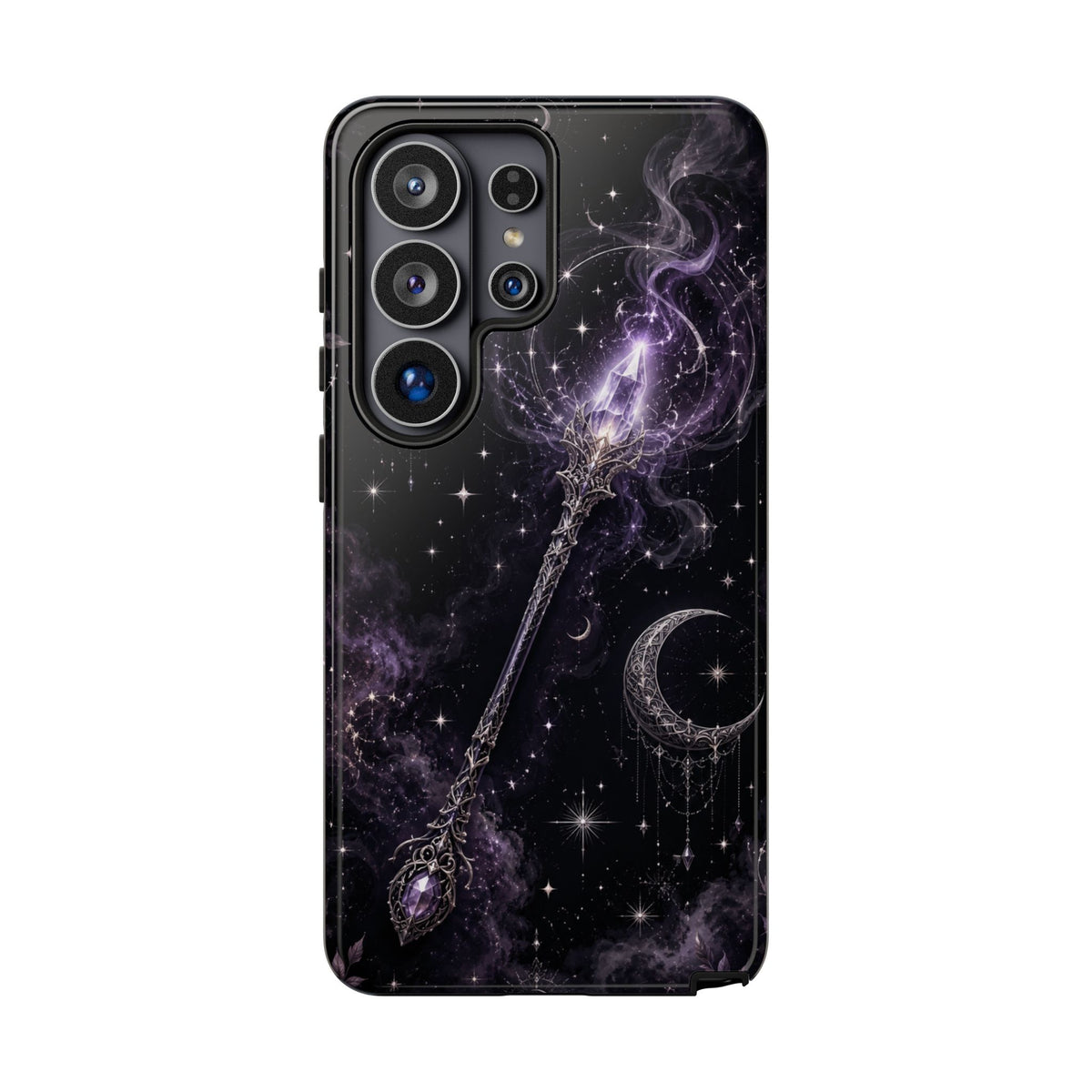 Celestial Magic Wand Phone Case — Mystic Moon & Stars Galaxy Tough Case