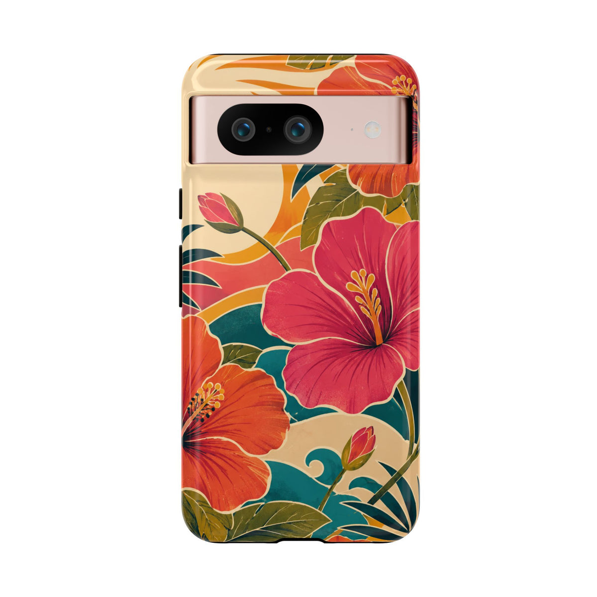 Tropical Floral Tough Phone Case — Sunset Vibes  Protective Cover
