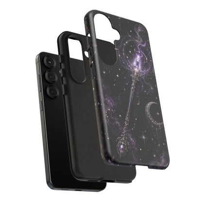 Celestial Magic Wand Phone Case — Mystic Moon & Stars Galaxy Tough Case
