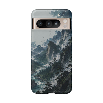 Mountain Landscape Phone Case — Misty Peaks Protective Tough Case