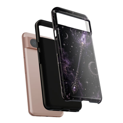 Celestial Magic Wand Phone Case — Mystic Moon & Stars Galaxy Tough Case