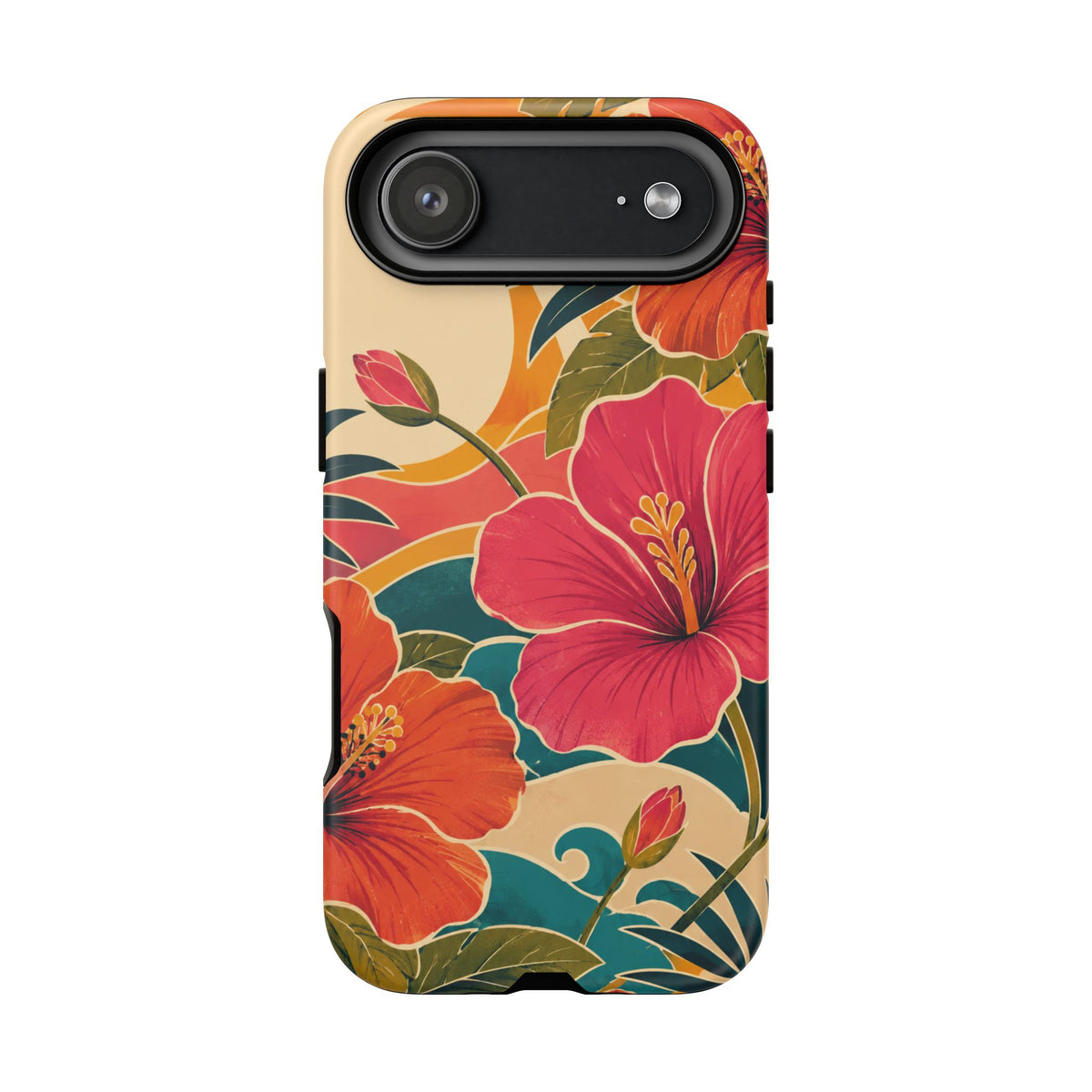 Tropical Floral Tough Phone Case — Sunset Vibes  Protective Cover