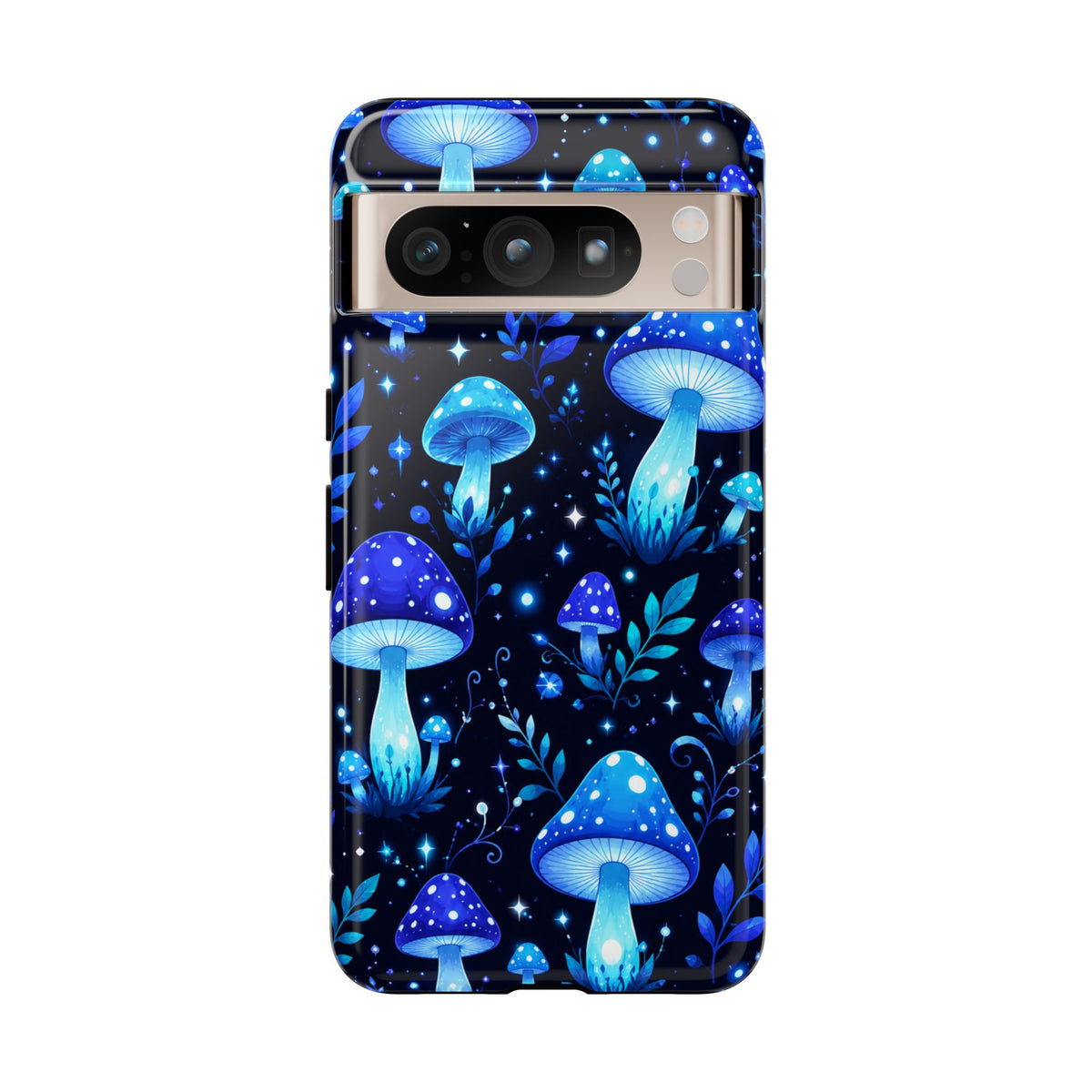 Blue Glowing Mushrooms Phone Case — Psychedelic Fungi Tough Case