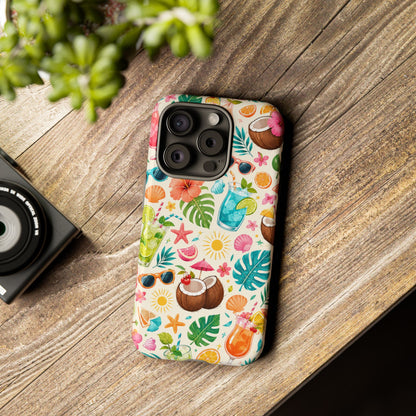 Tropical Cocktail Phone Case — Summer Beach Pattern iPhone Case