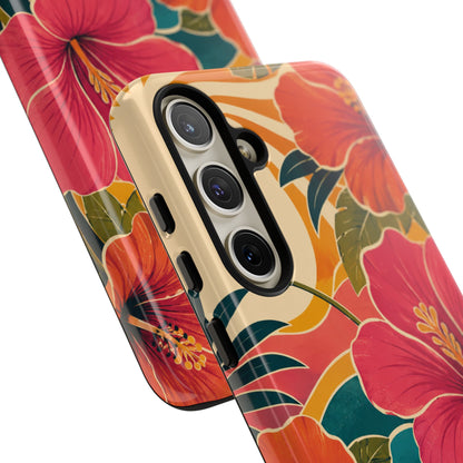 Tropical Floral Tough Phone Case — Sunset Vibes  Protective Cover
