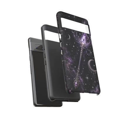 Celestial Magic Wand Phone Case — Mystic Moon & Stars Galaxy Tough Case