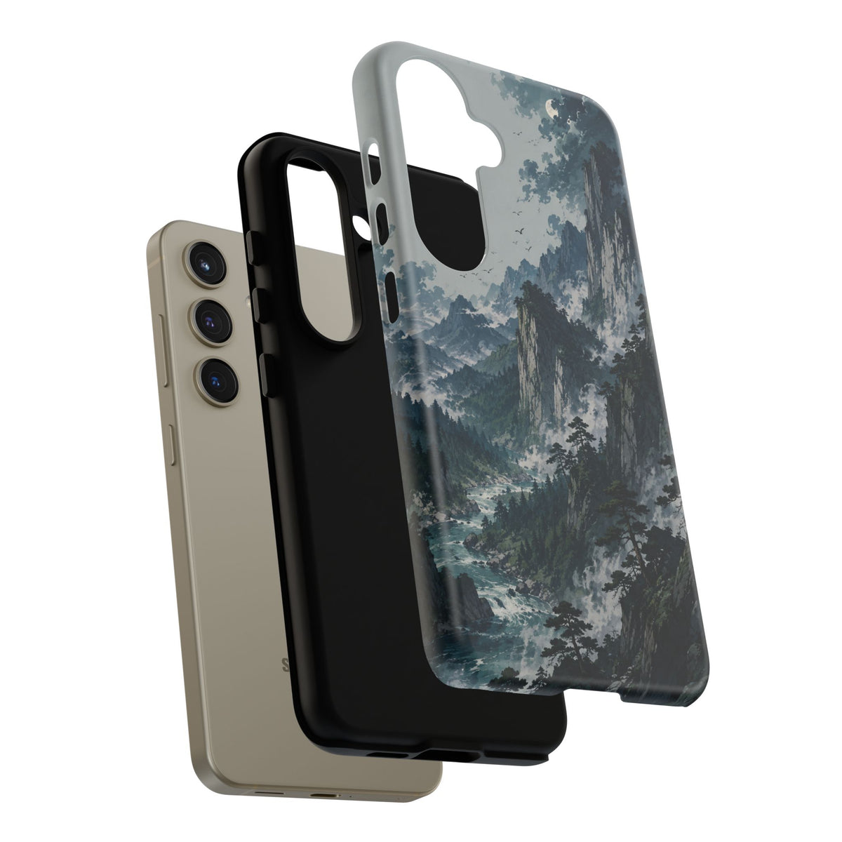 Mountain Landscape Phone Case — Misty Peaks Protective Tough Case