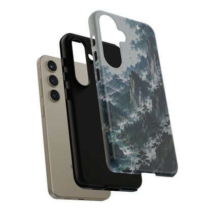 Mountain Landscape Phone Case — Misty Peaks Protective Tough Case