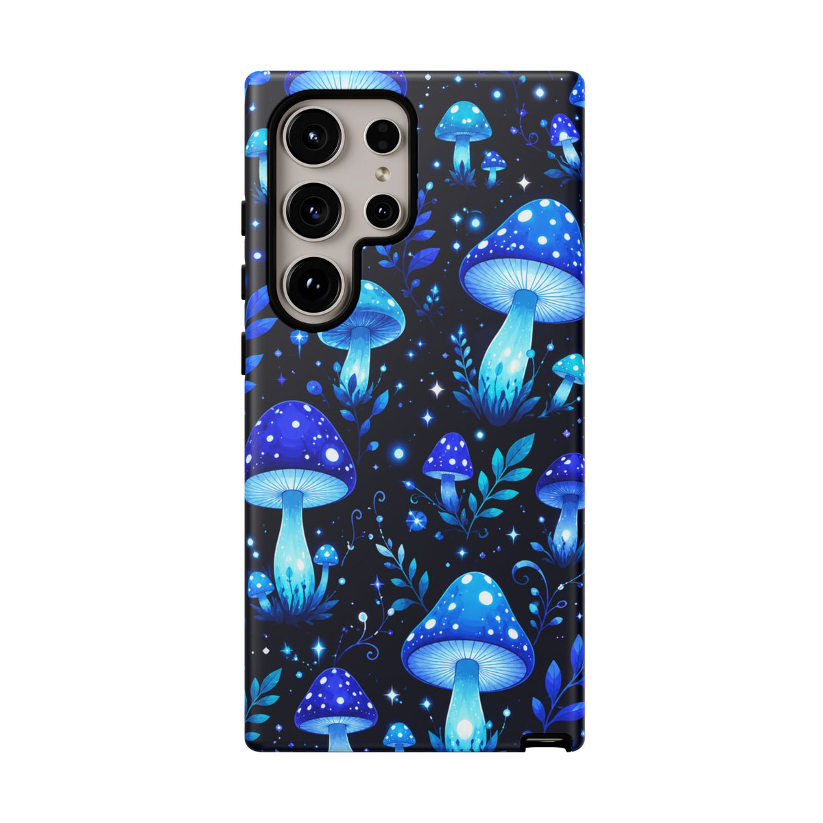 Blue Glowing Mushrooms Phone Case — Psychedelic Fungi Tough Case