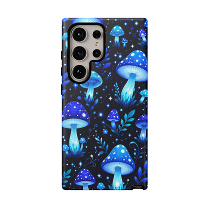 Blue Glowing Mushrooms Phone Case — Psychedelic Fungi Tough Case