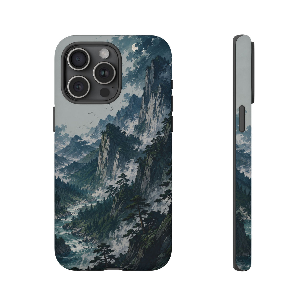 Mountain Landscape Phone Case — Misty Peaks Protective Tough Case