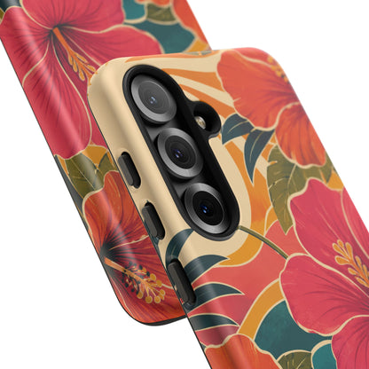 Tropical Floral Tough Phone Case — Sunset Vibes  Protective Cover