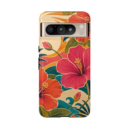 Tropical Floral Tough Phone Case — Sunset Vibes  Protective Cover