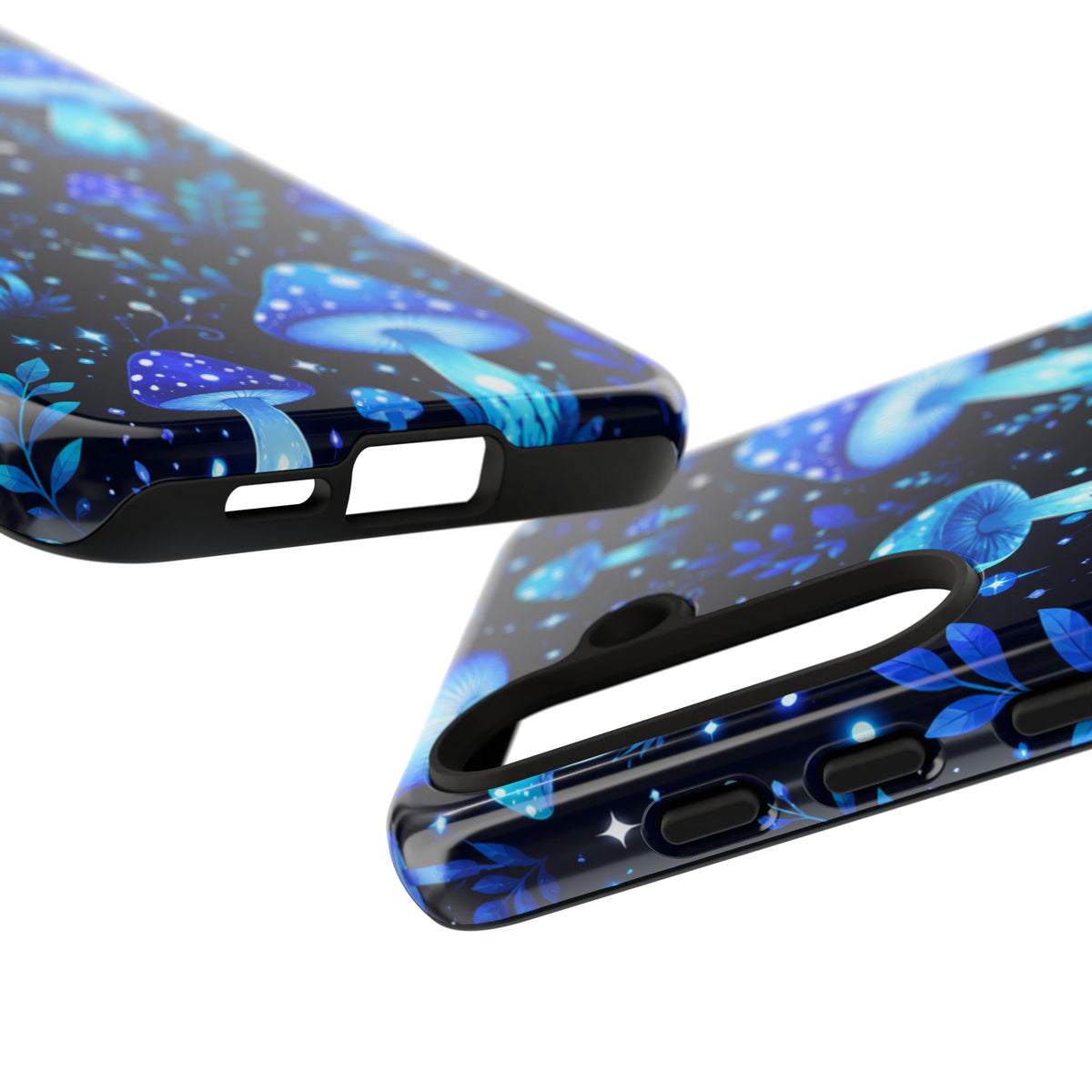 Blue Glowing Mushrooms Phone Case — Psychedelic Fungi Tough Case