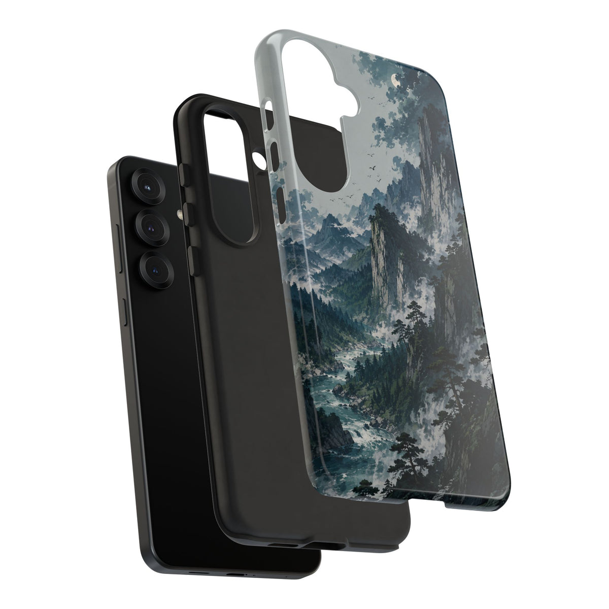 Mountain Landscape Phone Case — Misty Peaks Protective Tough Case