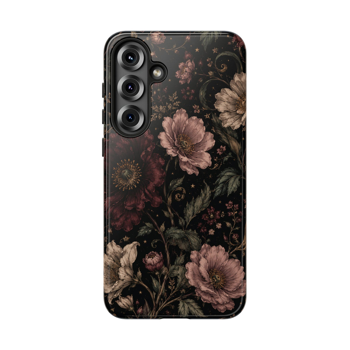 Floral Phone Case — Vintage Dark Botanical Protective Cover
