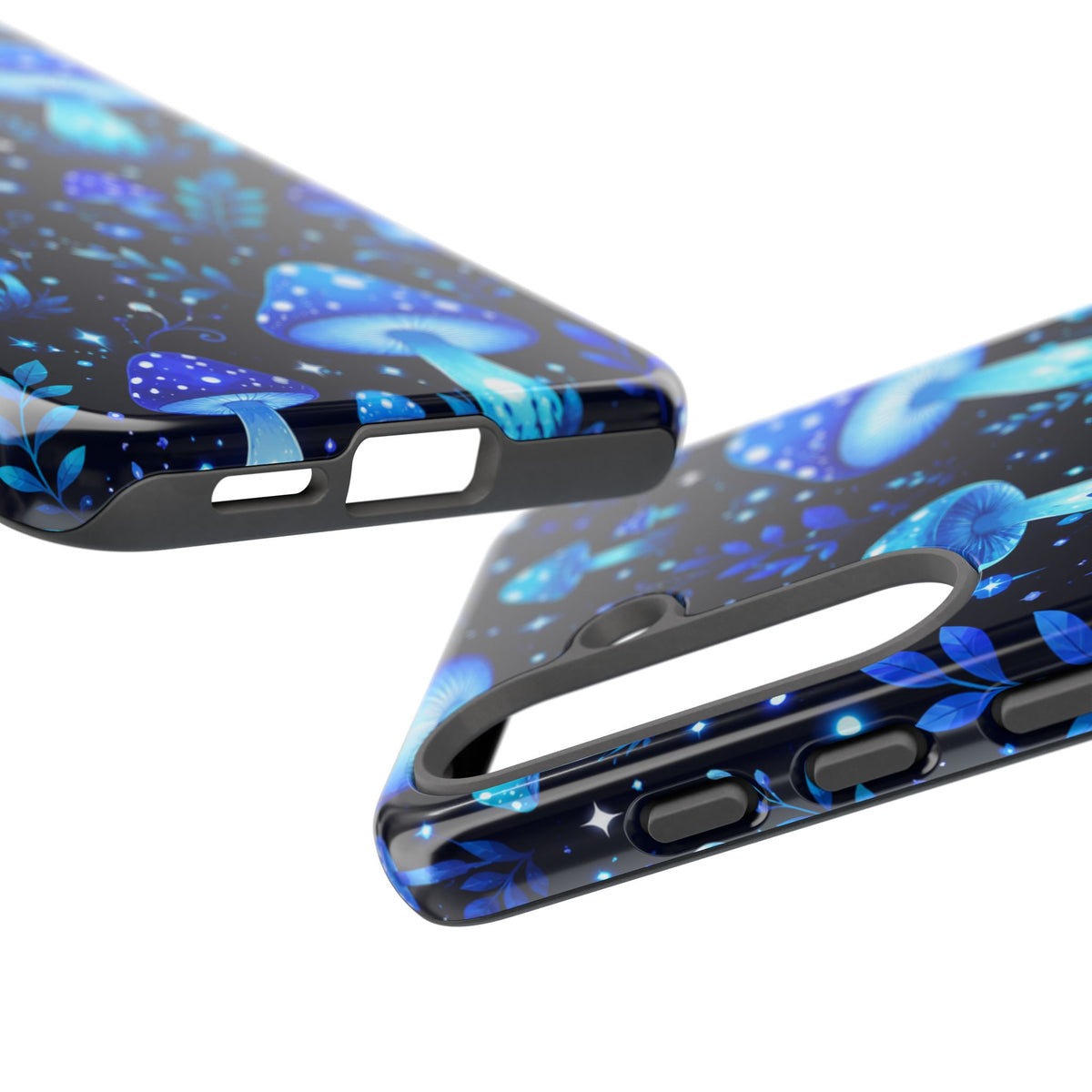 Blue Glowing Mushrooms Phone Case — Psychedelic Fungi Tough Case