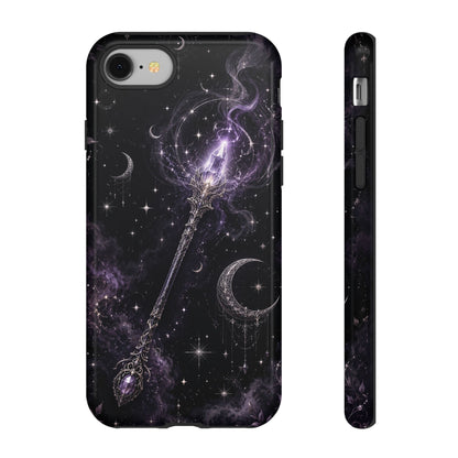 Celestial Magic Wand Phone Case — Mystic Moon & Stars Galaxy Tough Case