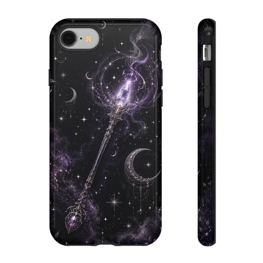 Celestial Magic Wand Phone Case — Mystic Moon & Stars Galaxy Tough Case