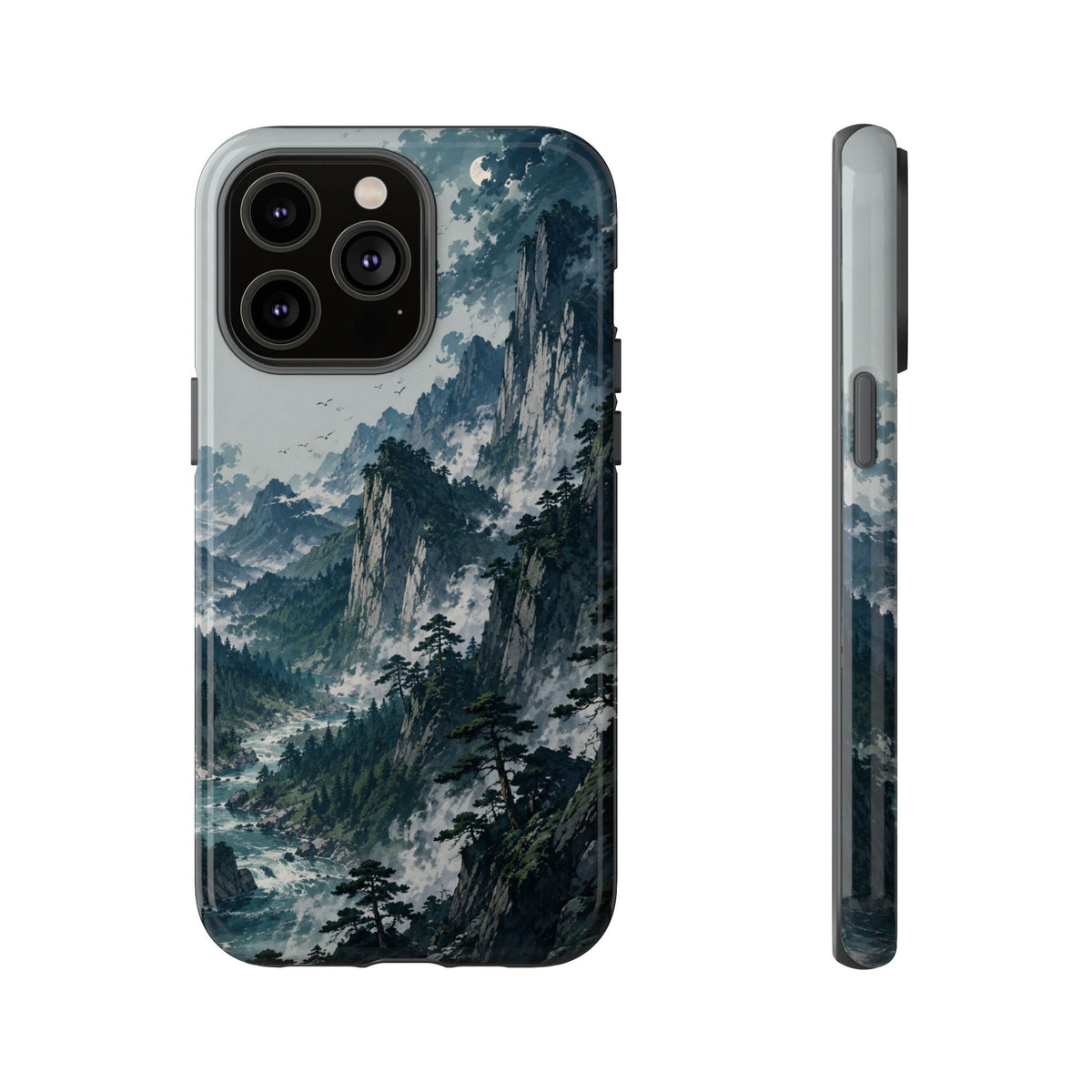 Mountain Landscape Phone Case — Misty Peaks Protective Tough Case