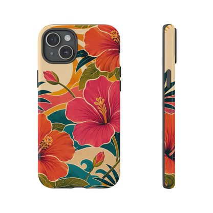 Tropical Floral Tough Phone Case — Sunset Vibes  Protective Cover