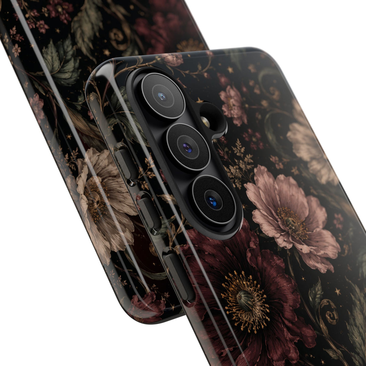 Floral Phone Case — Vintage Dark Botanical Protective Cover