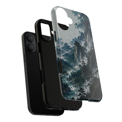 Mountain Landscape Phone Case — Misty Peaks Protective Tough Case