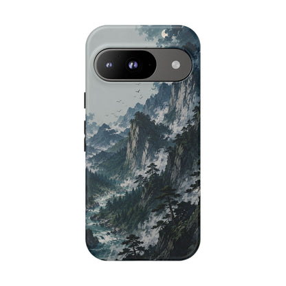 Mountain Landscape Phone Case — Misty Peaks Protective Tough Case