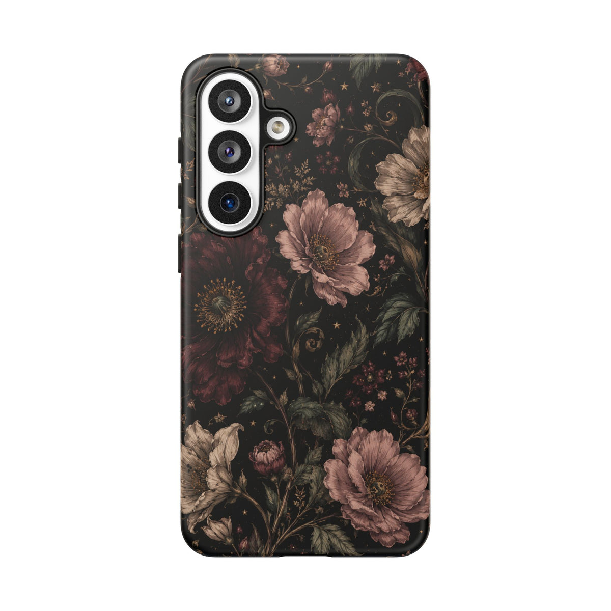 Floral Phone Case — Vintage Dark Botanical Protective Cover
