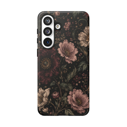 Floral Phone Case — Vintage Dark Botanical Protective Cover